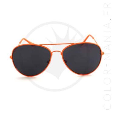 Lunettes de Soleil type Aviator Orange Mandarine | Color-Mania