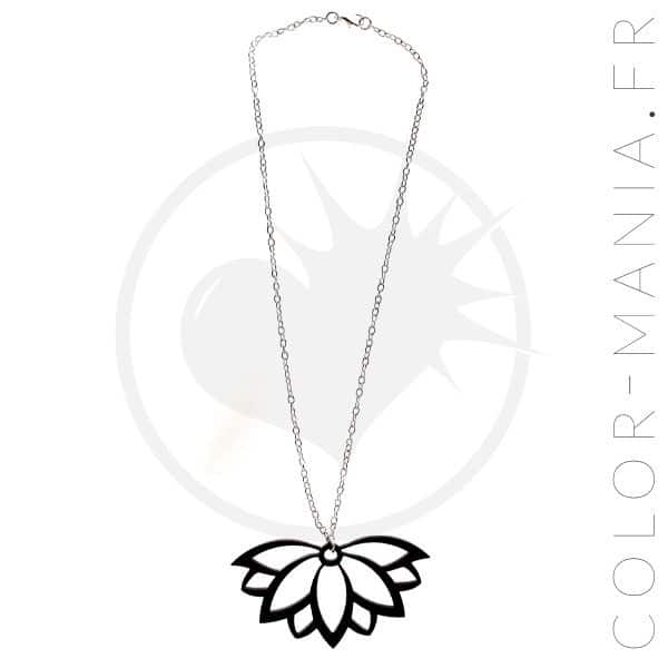 Collier Fleur De Lotus Noir