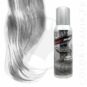 Flacon de spray Manic PAnic Argent et visualisation du rendu sur mèche de cheveux