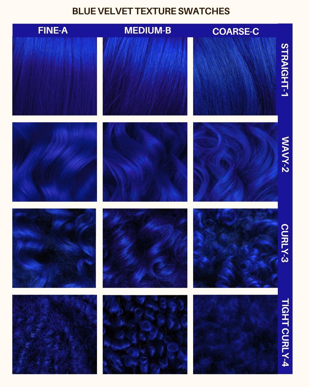 Coloration Cheveux Bleu Nuit Blue Velvet - Lunar Tides - nuancier textures de cheveux | Color-Mania