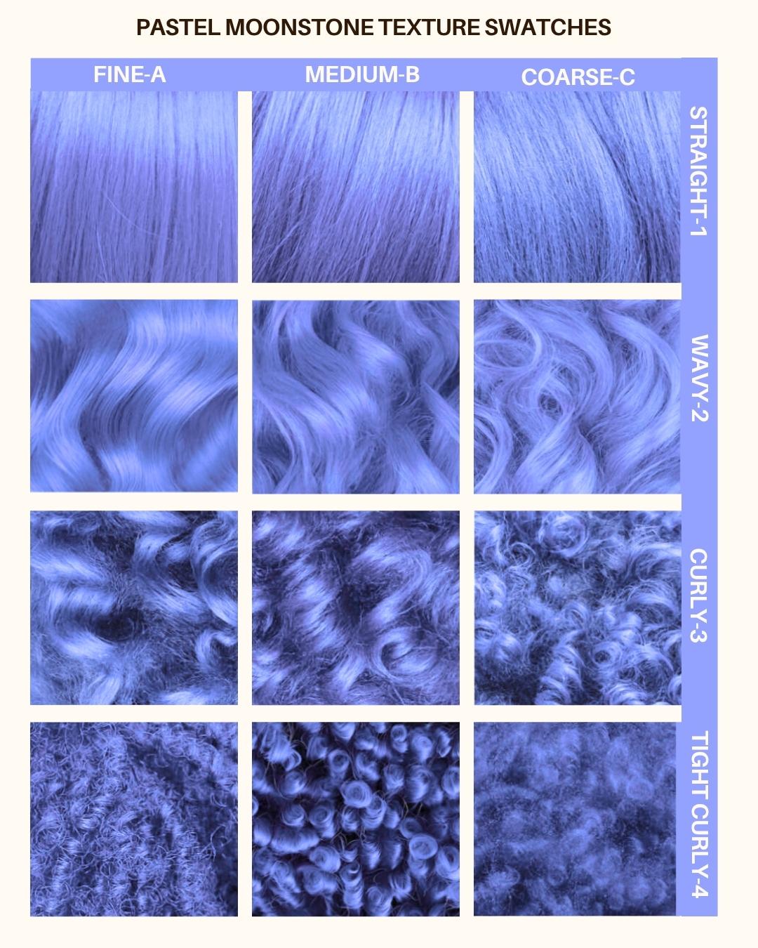 Coloration Cheveux Bleu Pastel Moonstone - Lunar Tides - nuancier textures de cheveux | Color-Mania