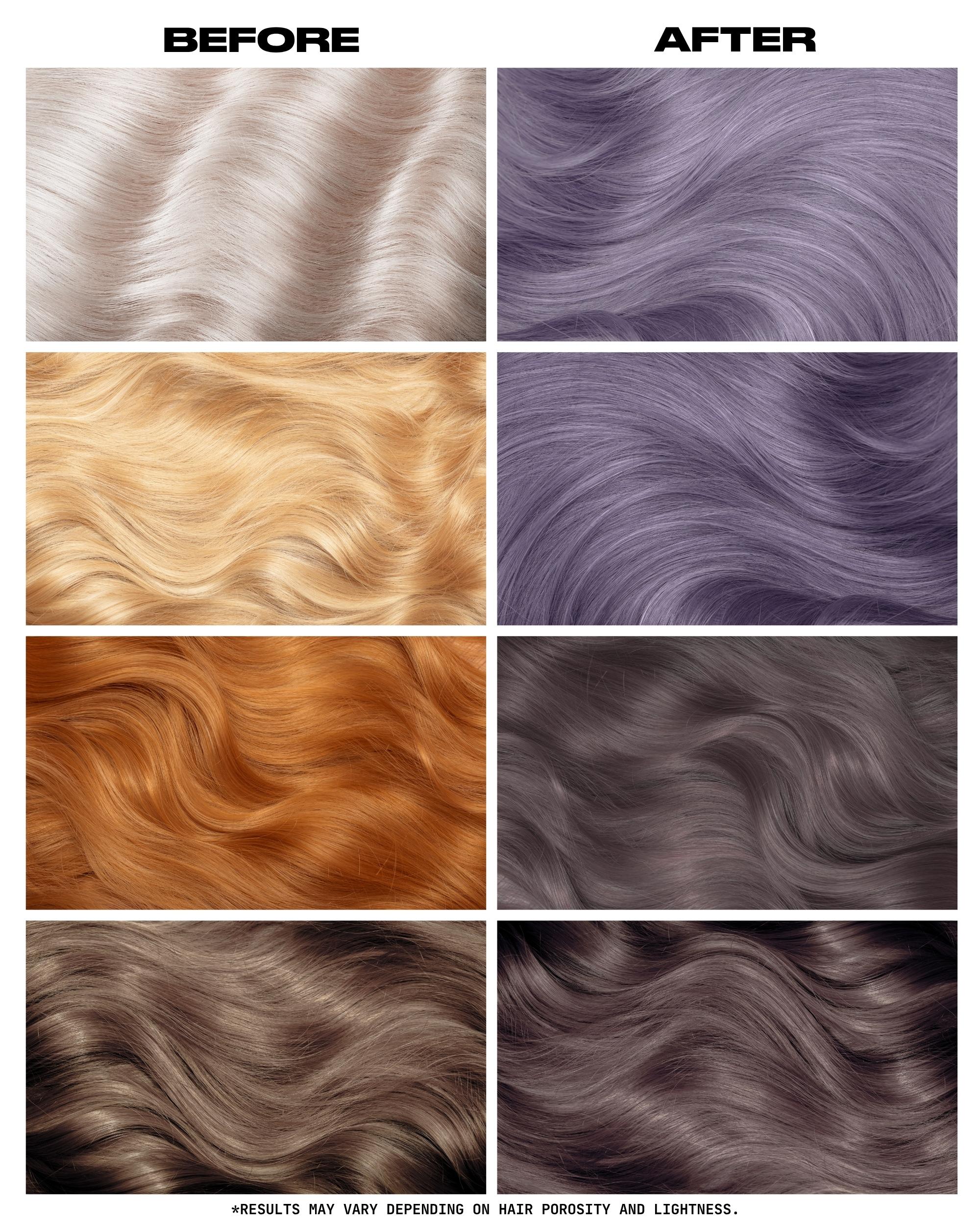 Coloration Cheveux Gris Argenté Silver Lining - Lunar Tides - avant apres selon la base | Color-Mania