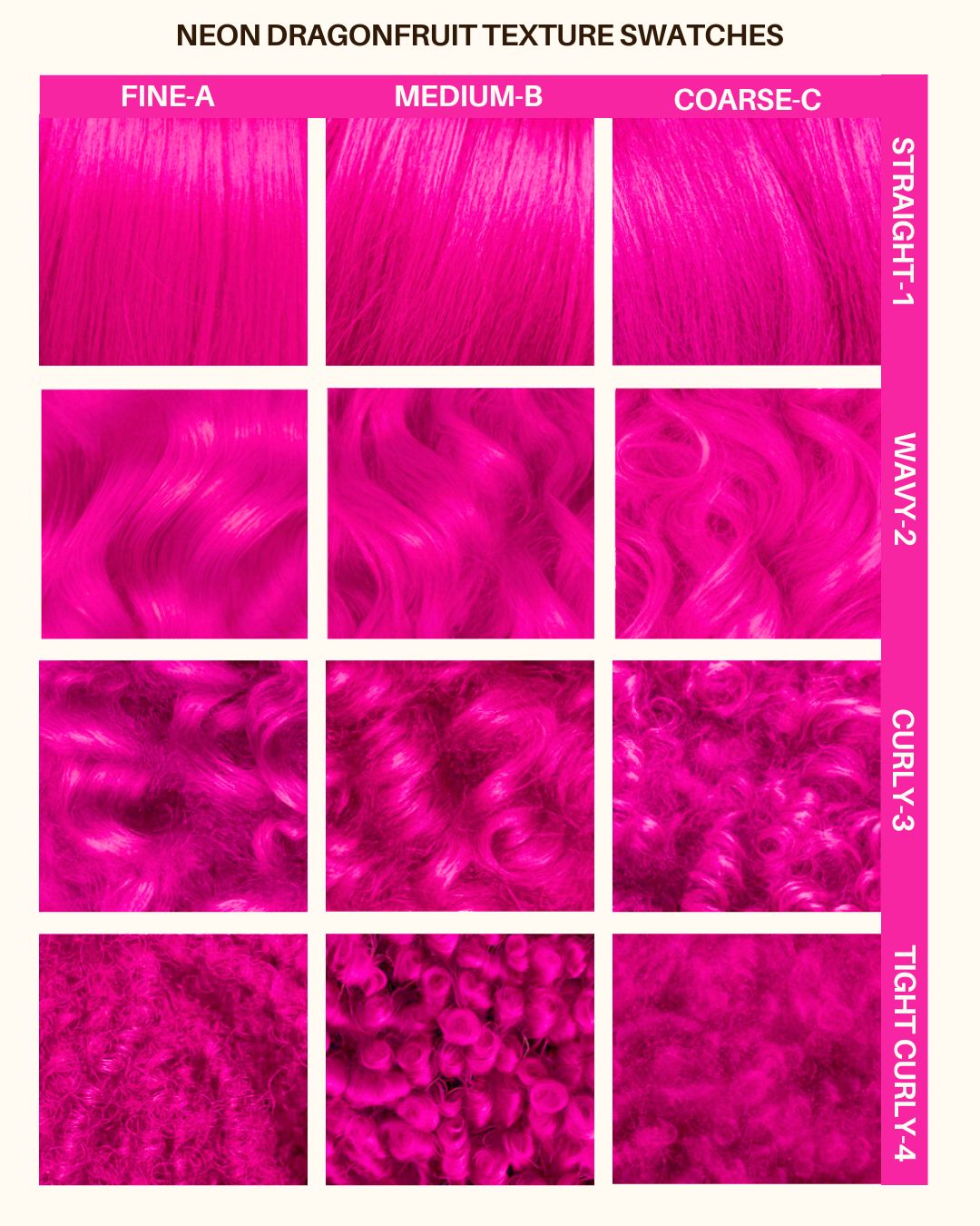 Coloration Cheveux Rose Fluo UV Neon Dragonfruit - Lunar Tides - nuancier textures de cheveux | Color-Mania