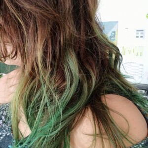 Mèche de cheveux verts